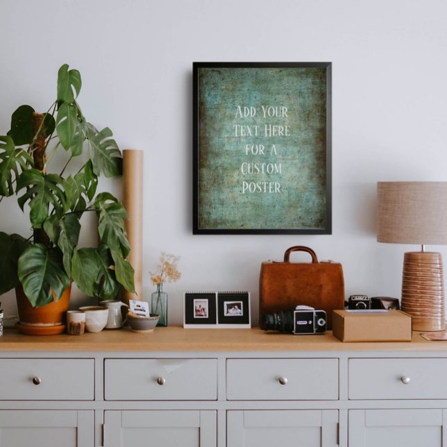 Poster Ajouter votre texte personnalisé Grunge vert et Br (Créateur téléchargé)