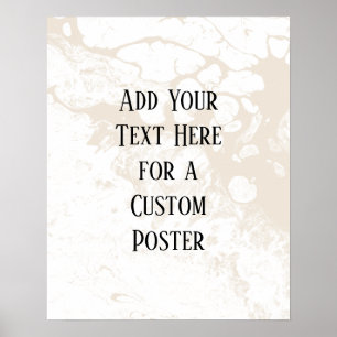 Poster Ajouter Votre Texte Personnalisé, Marbre Blanc & C
