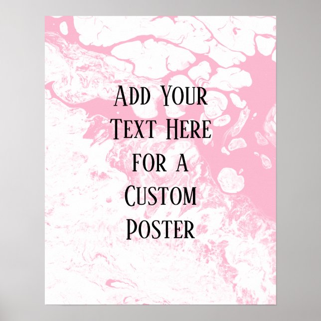 Poster Ajouter Votre Texte Personnalisé, Marbre Blanc Et  (Devant)