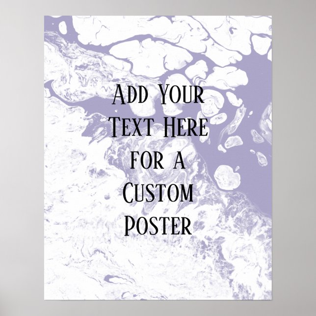 Poster Ajouter Votre Texte Personnalisé Marbre Blanc Et V (Devant)