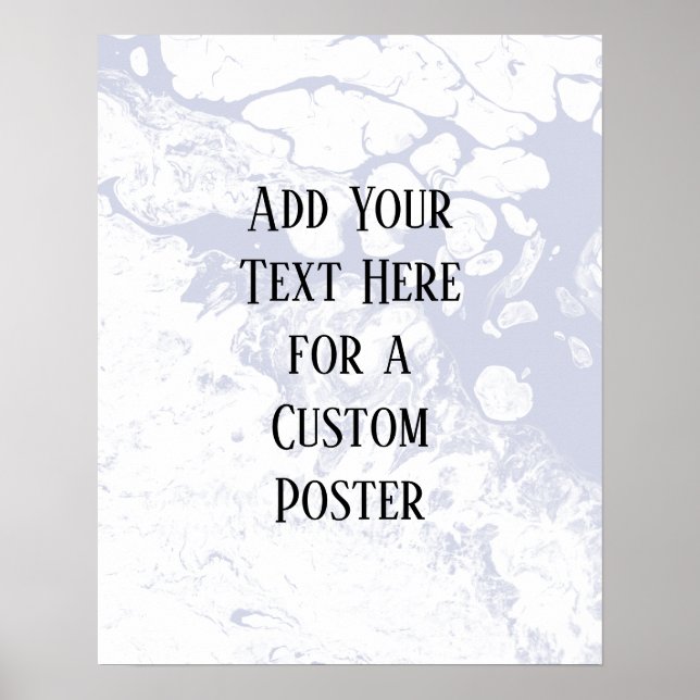 Poster Ajouter Votre Texte Personnalisé, Marbre Bleu Blan (Devant)