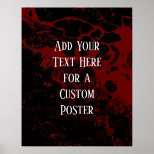 Poster Ajouter votre texte personnalisé Marbre noir et bo