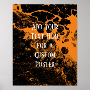 Poster Ajouter votre texte personnalisé Marbre noir et or