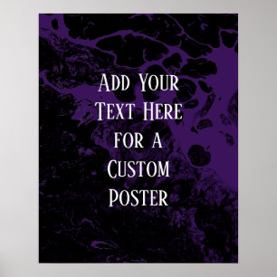 Poster Ajouter votre texte personnalisé Marbre noir et po