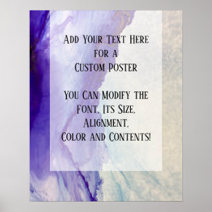 Poster Ajouter Votre Texte Personnalisé Purple Abstrait E