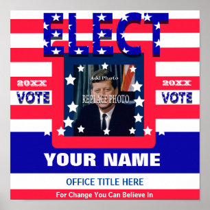 Poster Ajoutez l'élection de modèle de campagne de photo