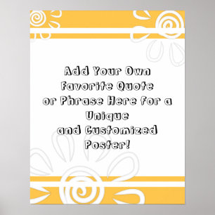 Poster Ajoutez vos bandes et fleurs de devis personnalisé