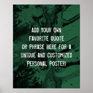 Poster Ajoutez votre devis personnalisé Marbre noir et fe