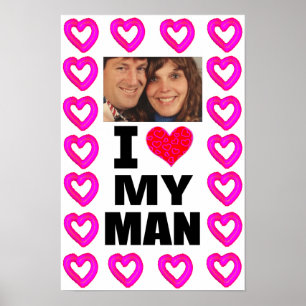 Poster Ajoutez votre photo J'aime mon homme