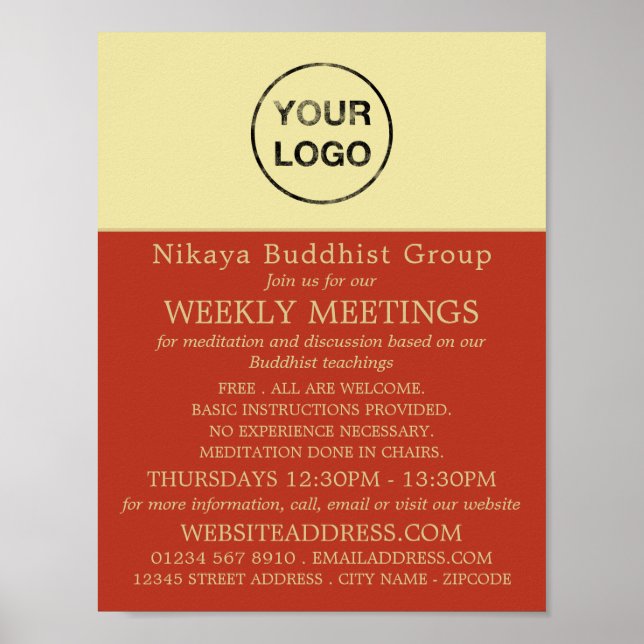 Poster Ajoutez Votre Propre Logo, Bouddhisme, Groupe Boud (Devant)