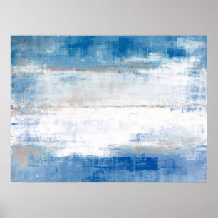Poster 'Ajuster' Art Abstrait bleu et gris