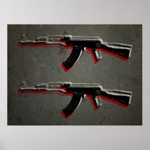 Poster AK47 Assault Rifle Pop Art