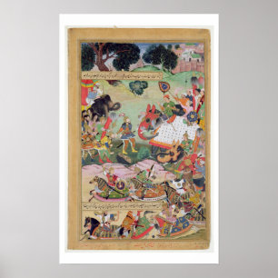 Poster Akbar recevant les tambours et les normes a