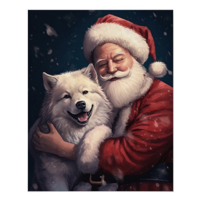 Poster Akita avec Noël du Père Noël (Devant)