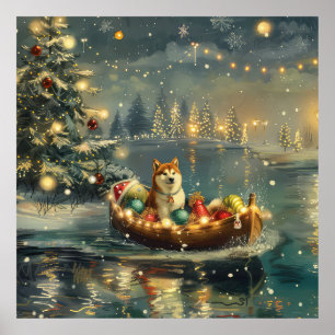 Poster Akita Christmas Festive Voyage