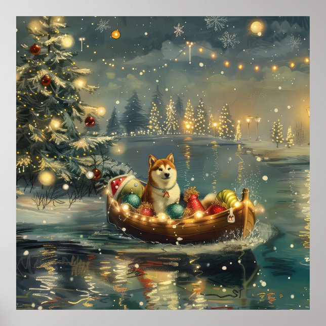 Poster Akita Christmas Festive Voyage (Devant)