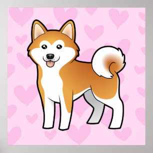 Poster Akita Inu / Shiba Inu Love