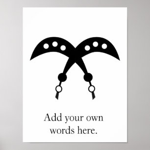 Poster AKOFENA Symbole Adinkra du courage et de la vail
