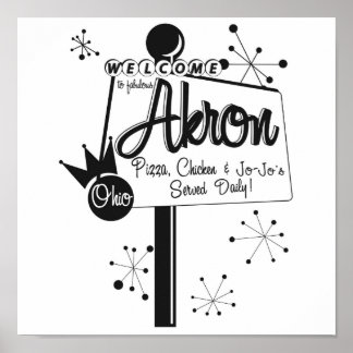 Poster Akron - Pizza, poulet et JoJo's