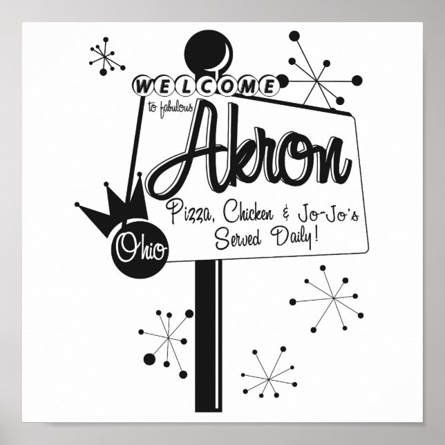 Poster Akron - Pizza, poulet et JoJo's (Devant)