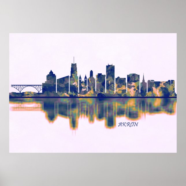 Poster Akron Skyline (Devant)