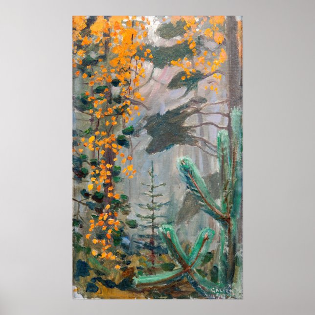 Poster Akseli Gallen-Kallela - Forêt d'automne (Devant)