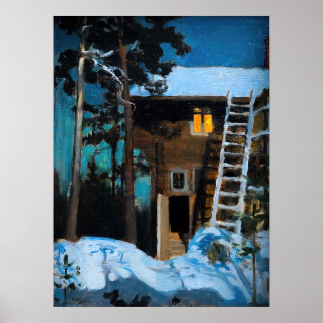 Poster Akseli Gallen-Kallela - Kalela en hiver (Devant)