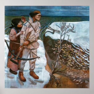 Poster Akseli Gallen-Kallela - La venge de Joukahainen