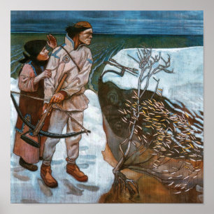 Poster Akseli Gallen-Kallela - La venge de Joukahainen