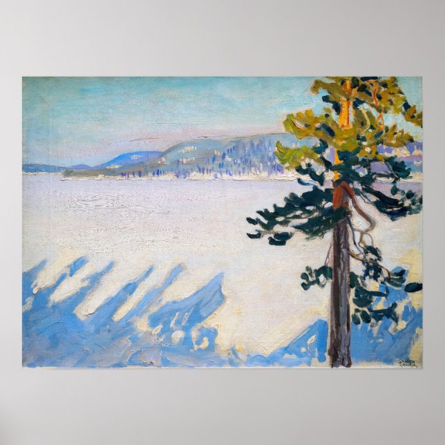Poster Akseli Gallen-Kallela - Lac Ruovesi en hiver (Devant)