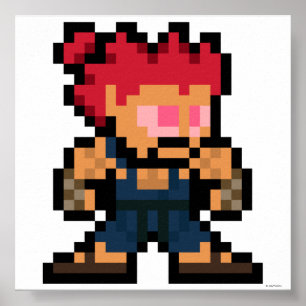 Poster Akuma à 8 bits