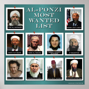 POSTER AL-PONZI LISTE LA PLUS RECHERCHÉE