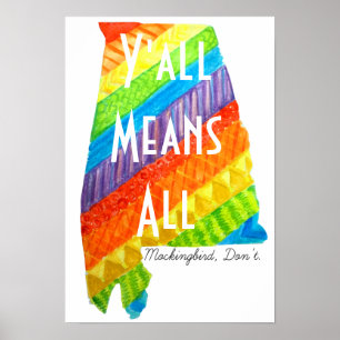 Poster Alabama Égalité "Y'all Signifie All" Matte Print