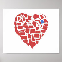 Alabama États américains Coeur Mosaïque Rouge
