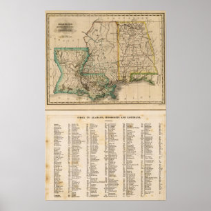 Poster Alabama, Mississippi, Louisiane