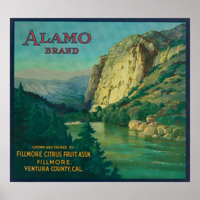 Poster Alamo Orange LabelFillmore, CA (Devant)