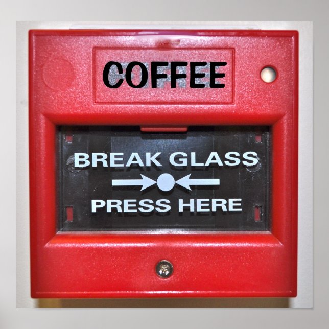 POSTER ALARME DE FEU DE CAFÉ (Devant)