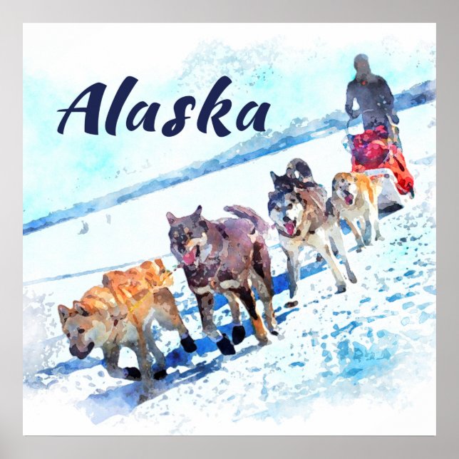 Poster Alaska (AK) Une équipe de chiens de traîneau - Aff (Devant)