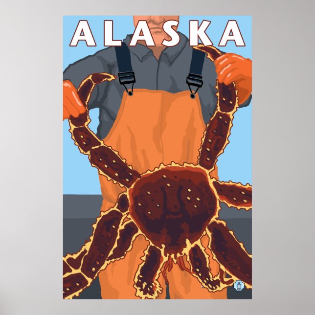 Poster Alaska - King Crab et pêcheur (Devant)