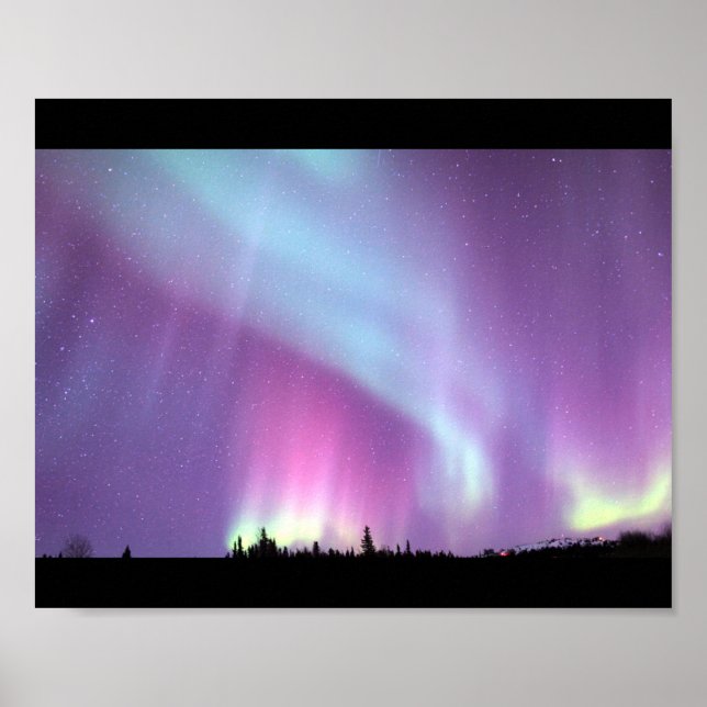 Poster Alaska Northern Lights Sky Night Belle (Devant)