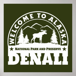 Poster Alaska. Parc national et réserve de Denali