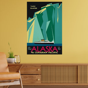 Poster Alaska via Canadien Pacifique - Glacier Taku