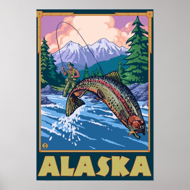 Poster AlaskaFlly Fishing Scène (Devant)