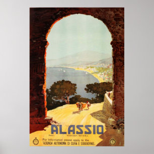 Poster Alassio, Western Riviera italie Vintage voyage