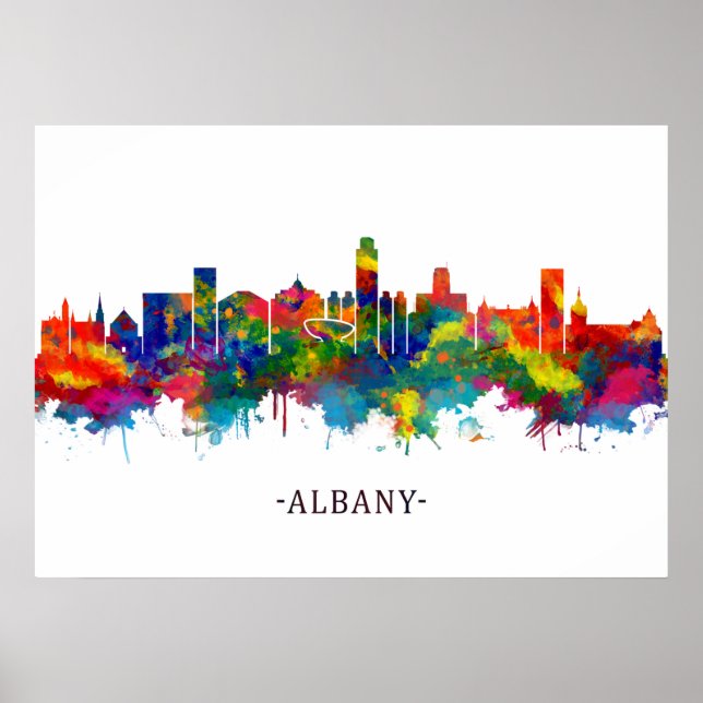 Poster Albany New York Skyline (Devant)