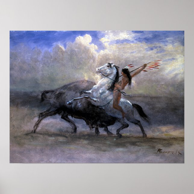 Poster Albert Bierstadt Esquisse pour le Dernier (Devant)