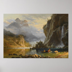 Poster Albert Bierstadt - Indiens pêche à la traîne
