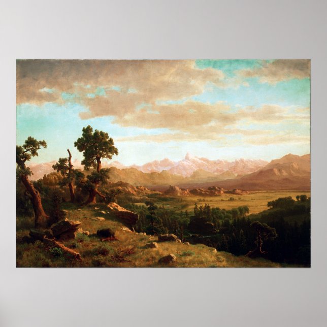 Poster Albert Bierstadt Pays de la rivière des vents (Devant)