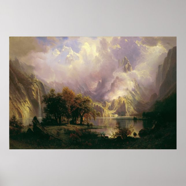 Poster Albert Bierstadt - Paysage des Rocheuses (Devant)