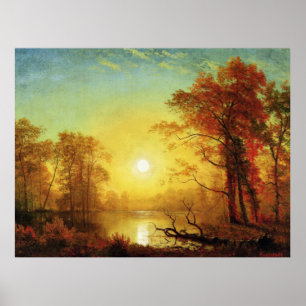 Poster Albert Bierstadt peinture, lever du soleil
